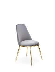 K460 Krzesło Popiel Velvet ze Złotym Stelażem - Nowoczesność i Minimalizm