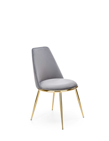 K460 Krzesło Popiel Velvet ze Złotym Stelażem - Nowoczesność i Minimalizm