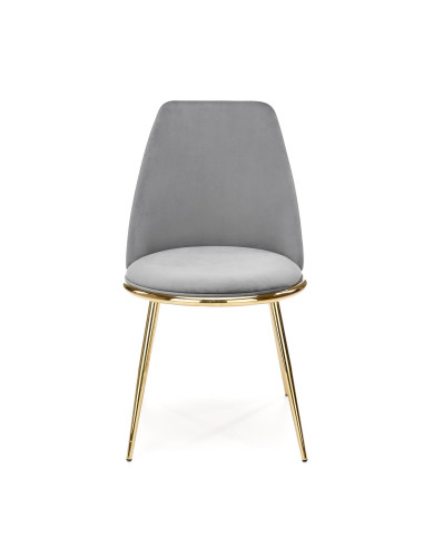K460 Krzesło Popiel Velvet ze Złotym Stelażem - Nowoczesność i Minimalizm