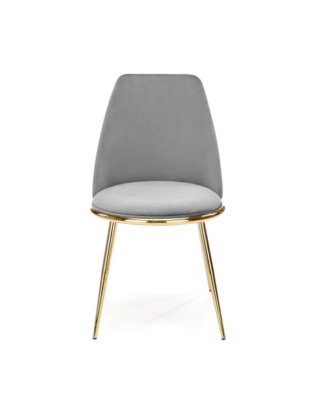 K460 Krzesło Popiel Velvet ze Złotym Stelażem - Nowoczesność i Minimalizm