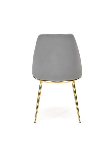 K460 Krzesło Popiel Velvet ze Złotym Stelażem - Nowoczesność i Minimalizm