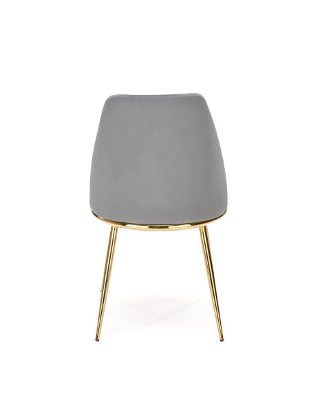K460 Krzesło Popiel Velvet ze Złotym Stelażem - Nowoczesność i Minimalizm