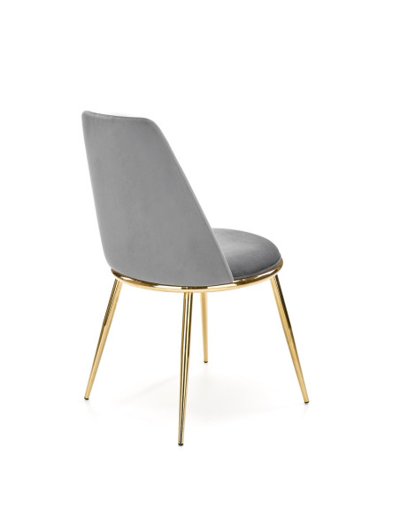 K460 Krzesło Popiel Velvet ze Złotym Stelażem - Nowoczesność i Minimalizm
