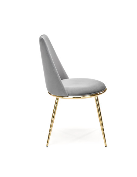 K460 Krzesło Popiel Velvet ze Złotym Stelażem - Nowoczesność i Minimalizm