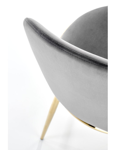 K460 Krzesło Popiel Velvet ze Złotym Stelażem - Nowoczesność i Minimalizm