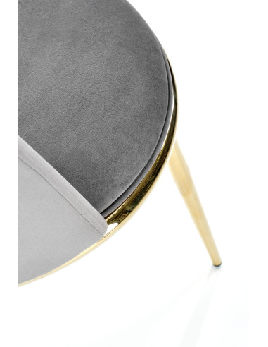 K460 Krzesło Popiel Velvet ze Złotym Stelażem - Nowoczesność i Minimalizm