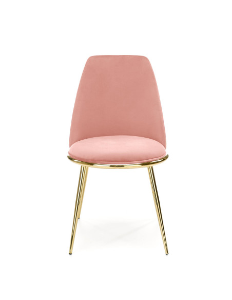 K460 Krzesło Różowy Velvet ze Złotym Stelażem - Słodki Akcent Dekoracyjny