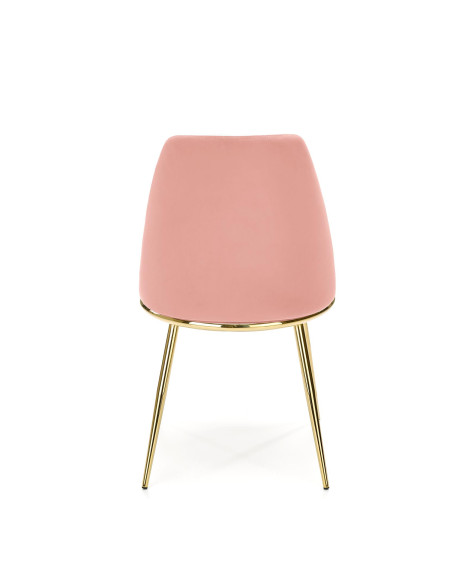 K460 Krzesło Różowy Velvet ze Złotym Stelażem - Słodki Akcent Dekoracyjny
