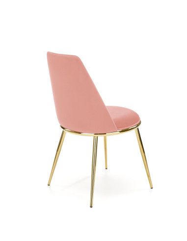 K460 Krzesło Różowy Velvet ze Złotym Stelażem - Słodki Akcent Dekoracyjny
