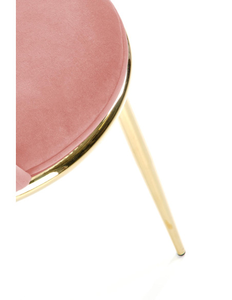 K460 Krzesło Różowy Velvet ze Złotym Stelażem - Słodki Akcent Dekoracyjny