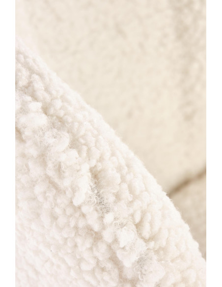 K474 Krzesło Boucle Kremowy - Glamour ze Złotymi Nogami, Styl i Elegancja