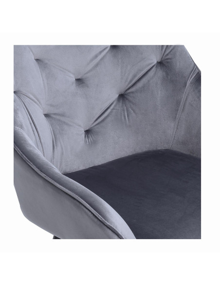 K487 Krzesło Velvet Popiel Pikowane - Subtelny Design i Wygoda