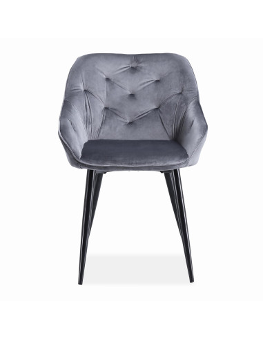 K487 Krzesło Velvet Popiel Pikowane - Subtelny Design i Wygoda