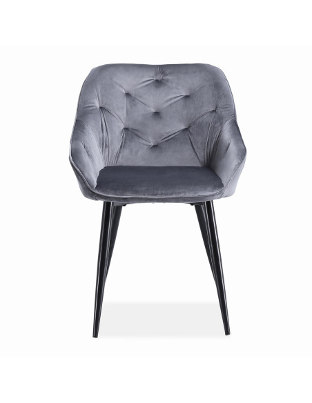 K487 Krzesło Velvet Popiel Pikowane - Subtelny Design i Wygoda