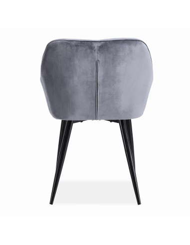 K487 Krzesło Velvet Popiel Pikowane - Subtelny Design i Wygoda