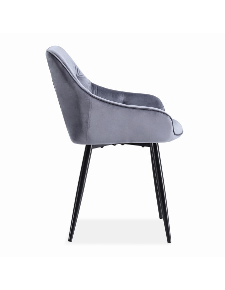 K487 Krzesło Velvet Popiel Pikowane - Subtelny Design i Wygoda