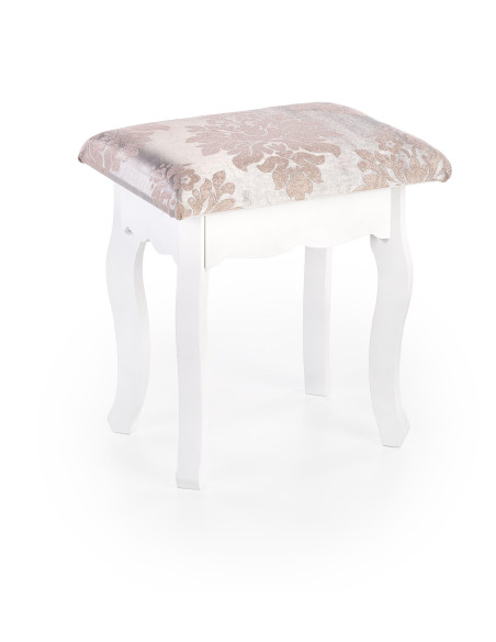 SARA Konsolka Biała z Lustrem, Szufladami oraz Siedziskiem - Funkcjonalne