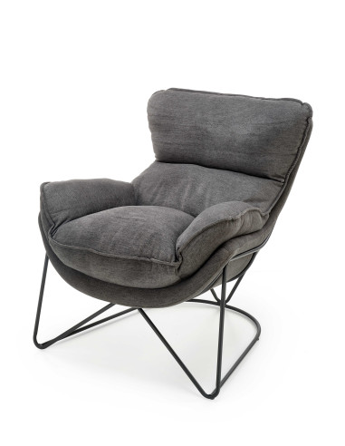 NERVAL Miękki, Wygodny Fotel Ciemny Popiel - Komfort w Subtelnym Stylu