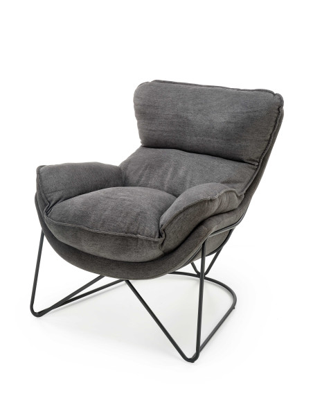 NERVAL Miękki, Wygodny Fotel Ciemny Popiel - Komfort w Subtelnym Stylu