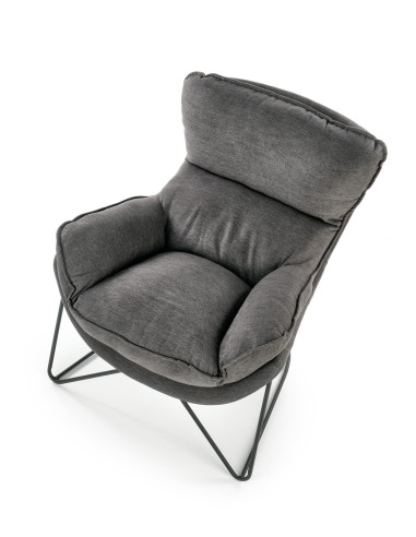 NERVAL Miękki, Wygodny Fotel Ciemny Popiel - Komfort w Subtelnym Stylu