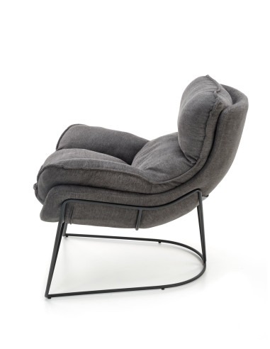 NERVAL Miękki, Wygodny Fotel Ciemny Popiel - Komfort w Subtelnym Stylu