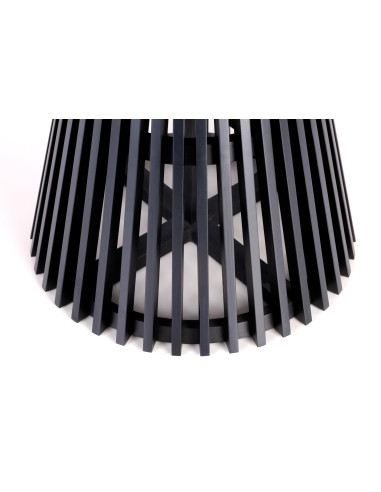 MIAYKI Stół Okrągły Fi120cm Dąb Naturalny na Designerskiej Czarnej Podstawie