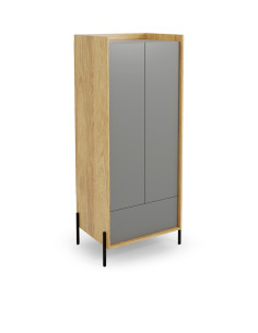 MOBIUS Szafka Hikora/Szary Przykurzony 78x179cm - Subtelna Elegancja