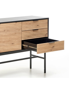 MURANO KM-1 Komoda Dąb Artisan/Czarny 160x86cm - Przestrzeń i Styl 2