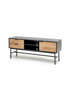 MURANO Stolik RTV Dąb Artisan/Czarny 150x61cm - Stylowy i Praktyczny