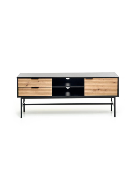 MURANO Stolik RTV Dąb Artisan/Czarny 150x61cm - Stylowy i Praktyczny