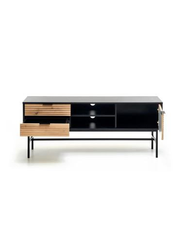 MURANO Stolik RTV Dąb Artisan/Czarny 150x61cm - Stylowy i Praktyczny