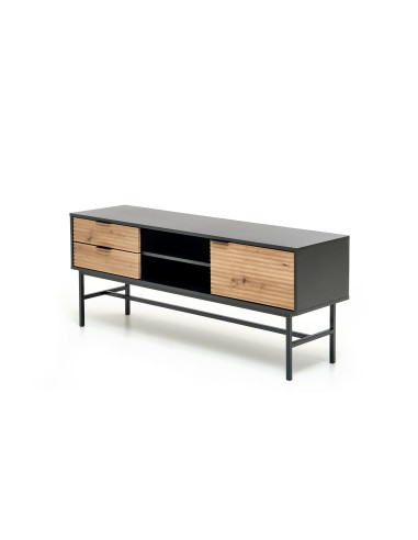 MURANO Stolik RTV Dąb Artisan/Czarny 150x61cm - Stylowy i Praktyczny