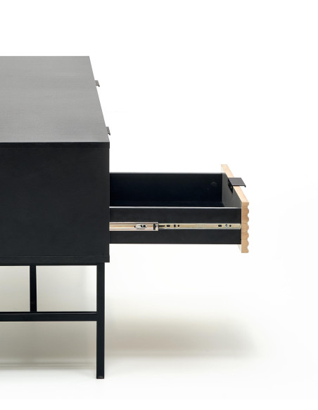 MURANO Stolik RTV Dąb Artisan/Czarny 150x61cm - Stylowy i Praktyczny