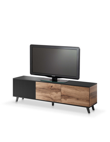 RANDOM RTV-2 stolik RTV dąb wotan/czarny (2p 1szt)