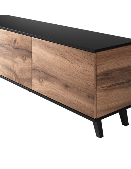 RANDOM RTV-2 stolik RTV dąb wotan/czarny (2p 1szt)