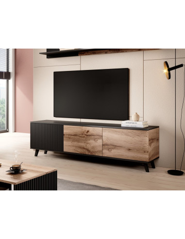 RANDOM RTV-2 stolik RTV dąb wotan/czarny (2p 1szt)