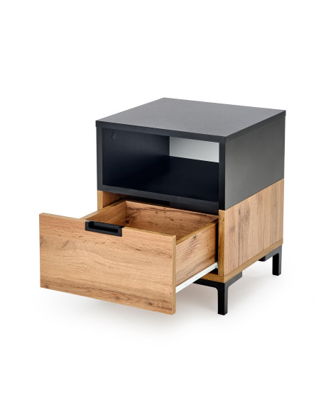 SILVIA Szafka Dąb Wotan/Czarny 40x40x52cm - Stylowy Akcent w Przestrzeni