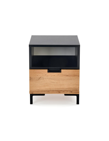 SILVIA Szafka Dąb Wotan/Czarny 40x40x52cm - Stylowy Akcent w Przestrzeni