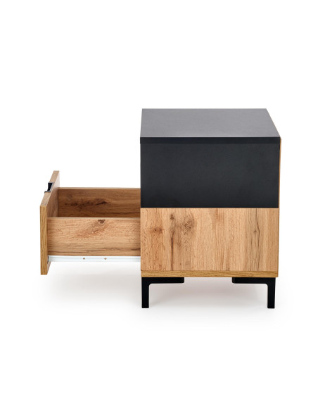 SILVIA Szafka Dąb Wotan/Czarny 40x40x52cm - Stylowy Akcent w Przestrzeni