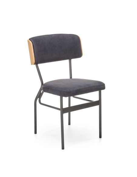 SMART Krzesło Dąb Naturalny/Czarny - Sklejka/Tkanina - Komfort i Design