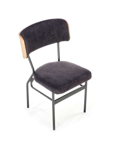 SMART Krzesło Dąb Naturalny/Czarny - Sklejka/Tkanina - Komfort i Design