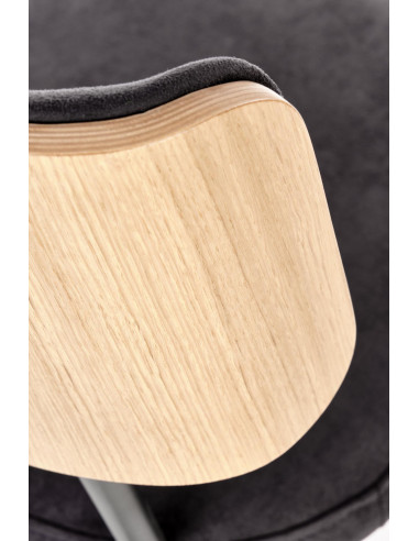 SMART Krzesło Dąb Naturalny/Czarny - Sklejka/Tkanina - Komfort i Design