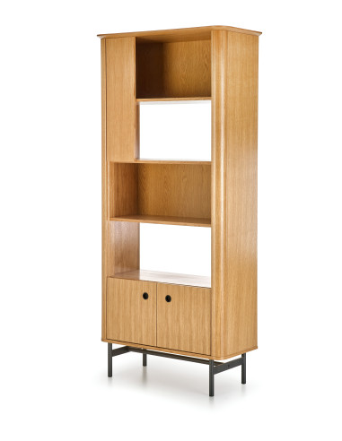 SMART REG-1 Regał Dąb Naturalny/Czarny 97x196cm - Elegancja i Przestrzeń