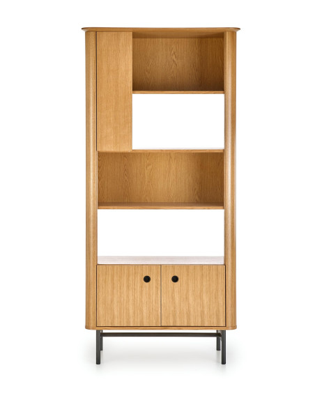 SMART REG-1 Regał Dąb Naturalny/Czarny 97x196cm - Elegancja i Przestrzeń