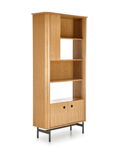 SMART REG-1 Regał Dąb Naturalny/Czarny 97x196cm - Elegancja i Przestrzeń