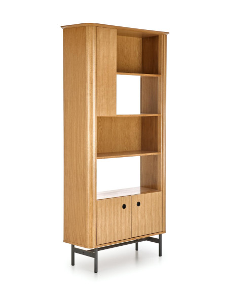 SMART REG-1 Regał Dąb Naturalny/Czarny 97x196cm - Elegancja i Przestrzeń