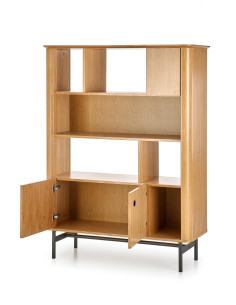 SMART REG-2 Regał Dąb Naturalny/Czarny 117x153cm - Stylowe Przechowywanie 2