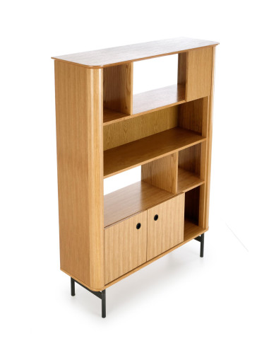 SMART REG-2 Regał Dąb Naturalny/Czarny 117x153cm - Stylowe Przechowywanie