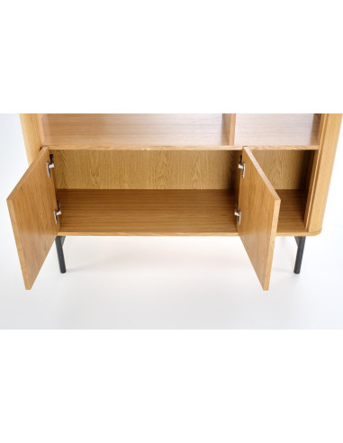 SMART REG-2 Regał Dąb Naturalny/Czarny 117x153cm - Stylowe Przechowywanie