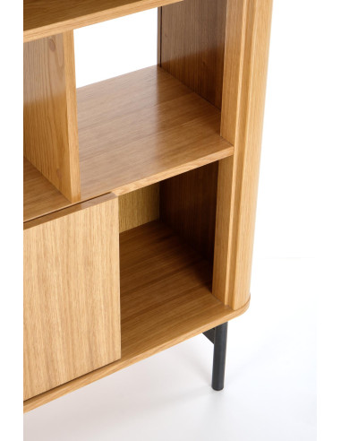 SMART REG-2 Regał Dąb Naturalny/Czarny 117x153cm - Stylowe Przechowywanie